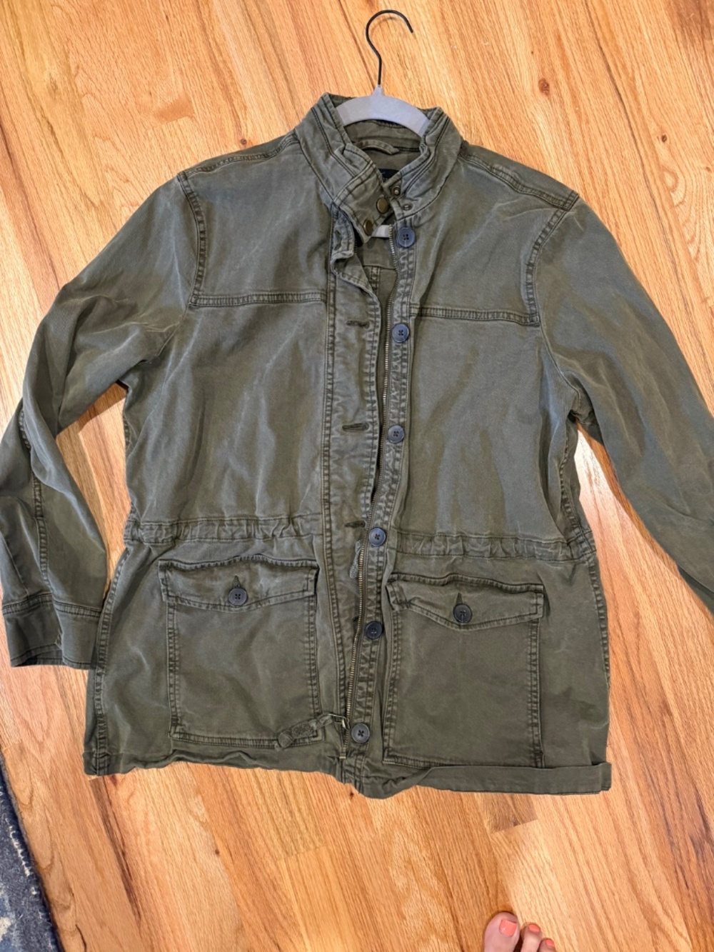 Lucky Brand Olive Green Utility Jacket Drawstring Waist XL